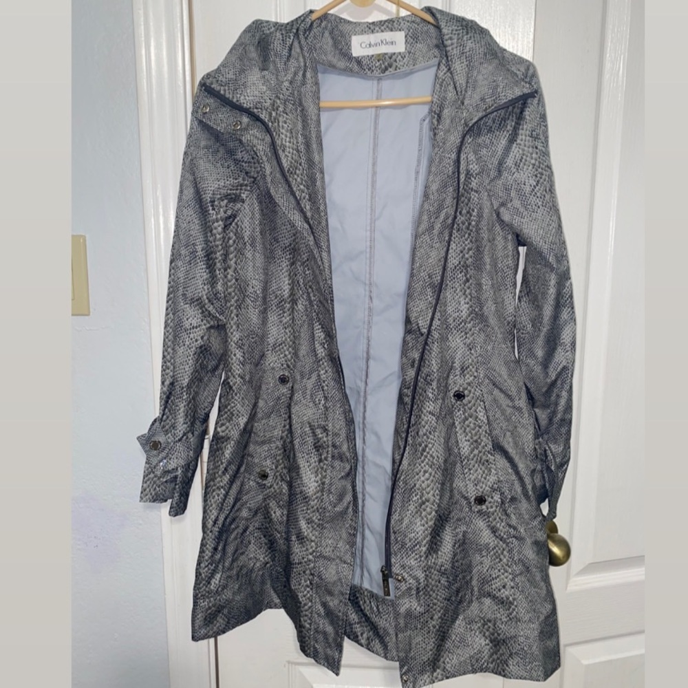 Calvin Klein Snakeskin Rain Jacket Anorak - Size Small